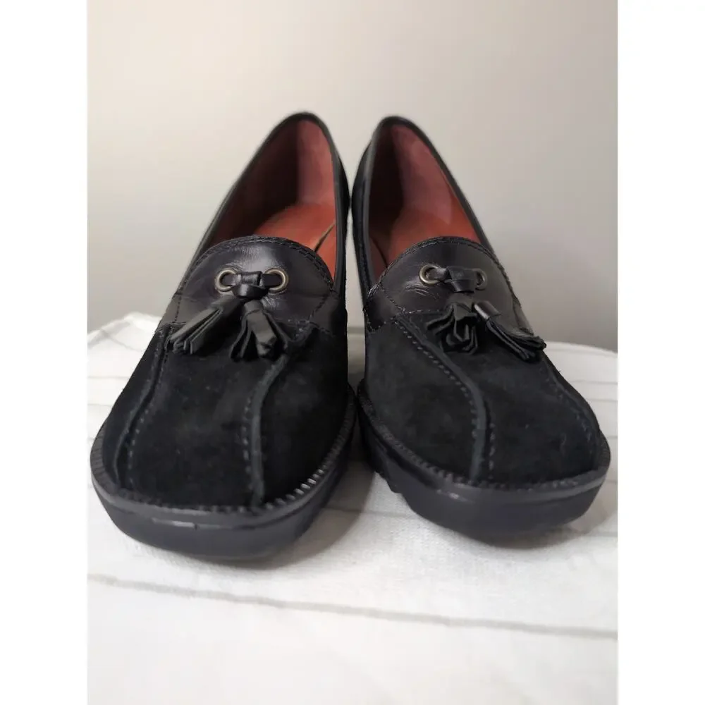 Donald J Pliner Il Baco Loafers 7 Black Suede Tassel Driving Shoes Italy